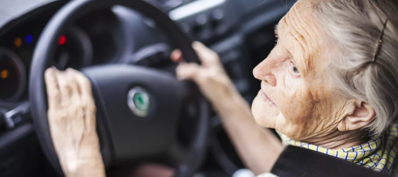Personne âgée au volant